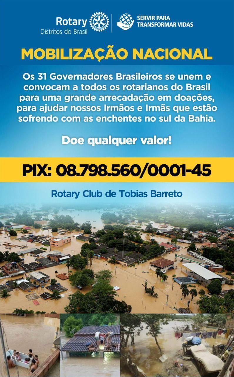 Rotary Club realiza mobilização nacional para vítimas da enchente na Bahia Rotary Club realiza mobilização nacional para vítimas da enchente na Bahia