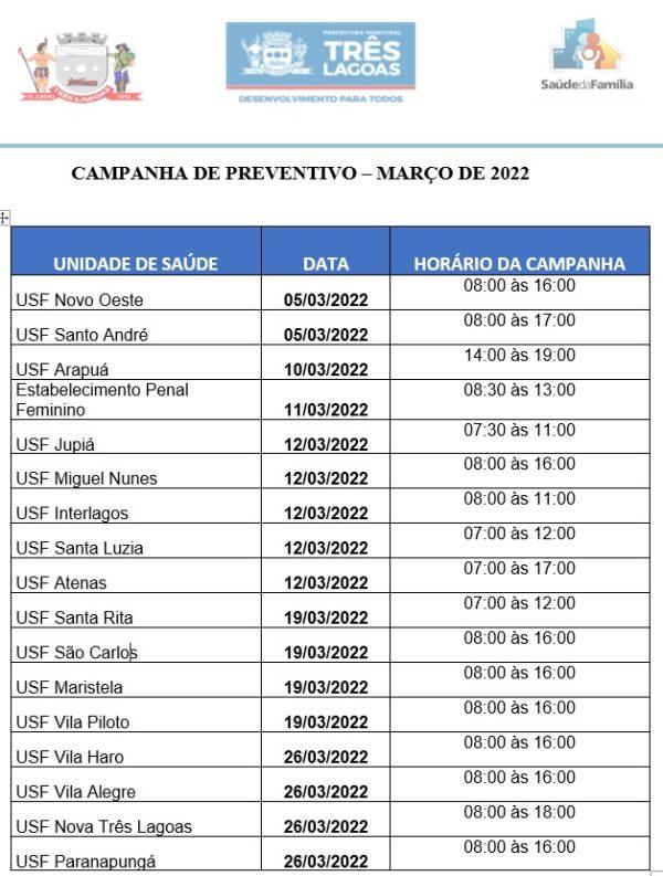 MARÇO LILÁS – Saúde de Três Lagoas divulga programação de palestras e exames de prevenção ao colo de útero nas Unidades de Saúde