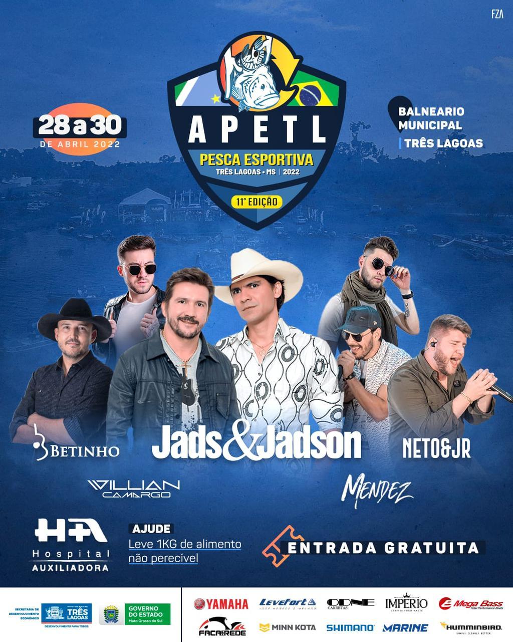 Após dois anos, 11º Torneio de Pesca Esportiva de Três Lagoas retorna dos dias 28 a 30, com apoio da Prefeitura Após dois anos, 11º Torneio de Pesca Esportiva de Três Lagoas retorna dos dias 28 a 30, com apoio da Prefeitura