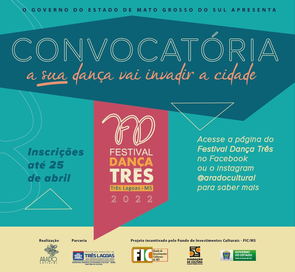 Festival Dança Três está com inscrições gratuitas para artistas/grupos de dança Festival Dança Três está com inscrições gratuitas para artistas/grupos de dança