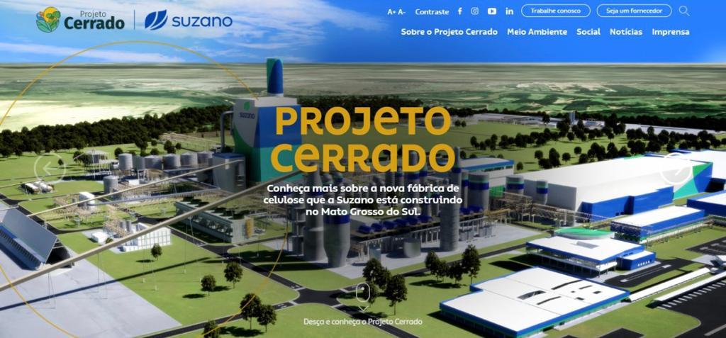 Suzano lança site oficial do Projeto Cerrado, construção de sua nova fábrica de celulose em Ribas do Rio Pardo (MS)