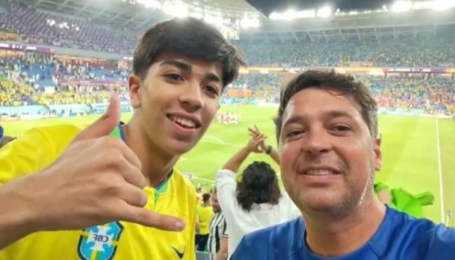 Paixão pelo futebol leva empresário de Água Clara e filho ao Qatar para assistir a Copa do Mundo
