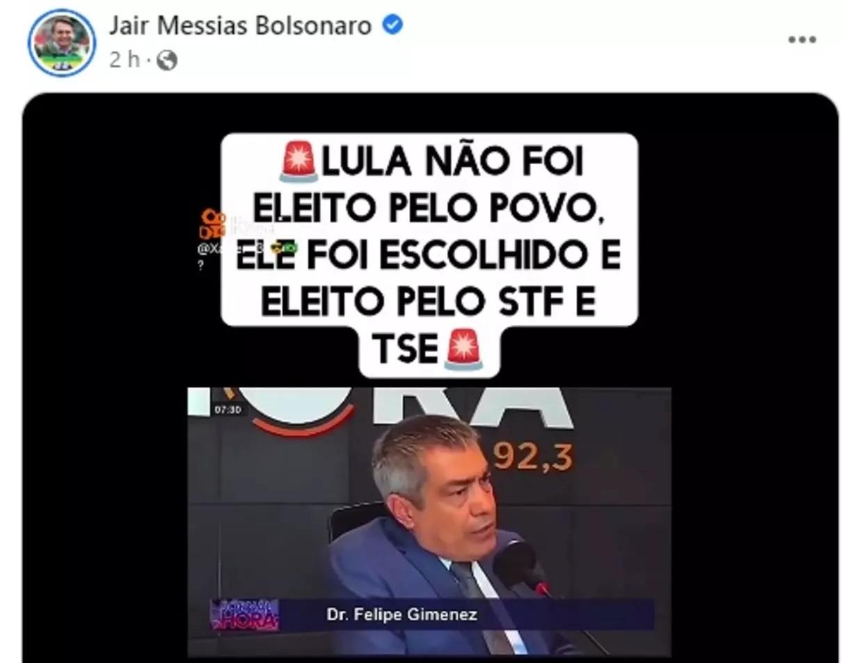 Bolsonaro compartilha vídeo onde procurador de MS contesta resultado das eleições
