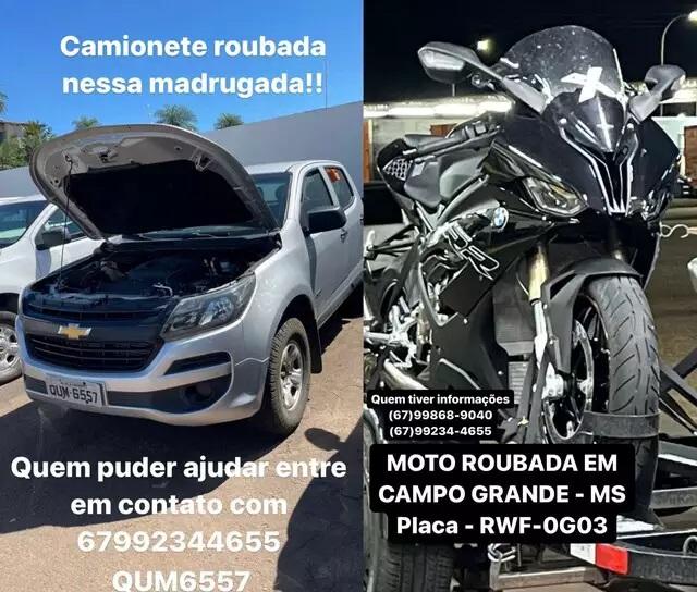 Em Campo Grande, bandidos levam de garagem camionete e moto BMW avaliados em R$ 265 mil Em Campo Grande, bandidos levam de garagem camionete e moto BMW avaliados em R$ 265 mil