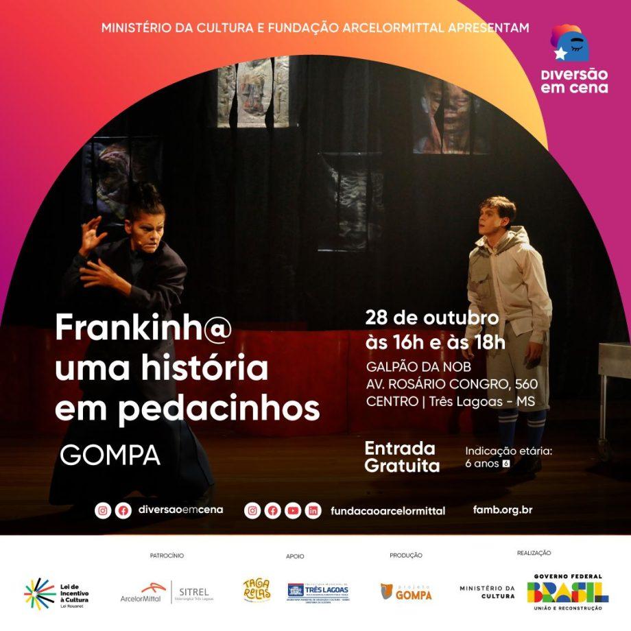 Espetáculo Frankinh@ acontece com duas apresentações gratuitas no Galpão da NOB, neste sábado (28)