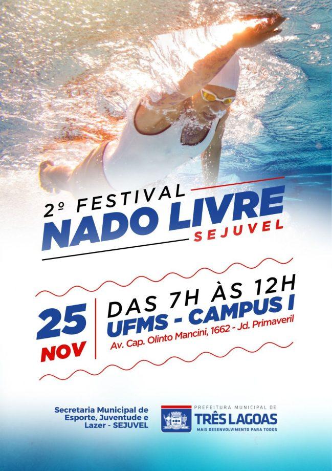 Aberto ao público, 2º Festival de Nado Livre da Sejuvel acontece neste sábado (25) a partir das 7h na UFMS