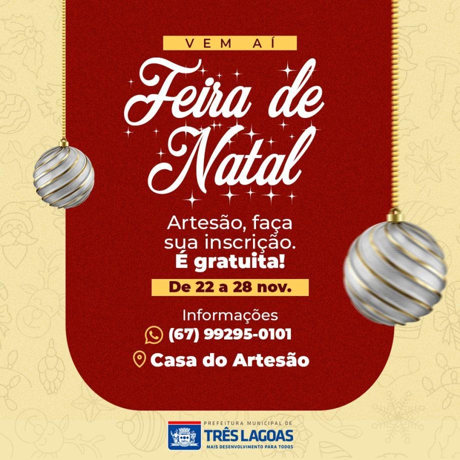 Inscrições abertas para artesãos que desejam participar da Feira de Natal