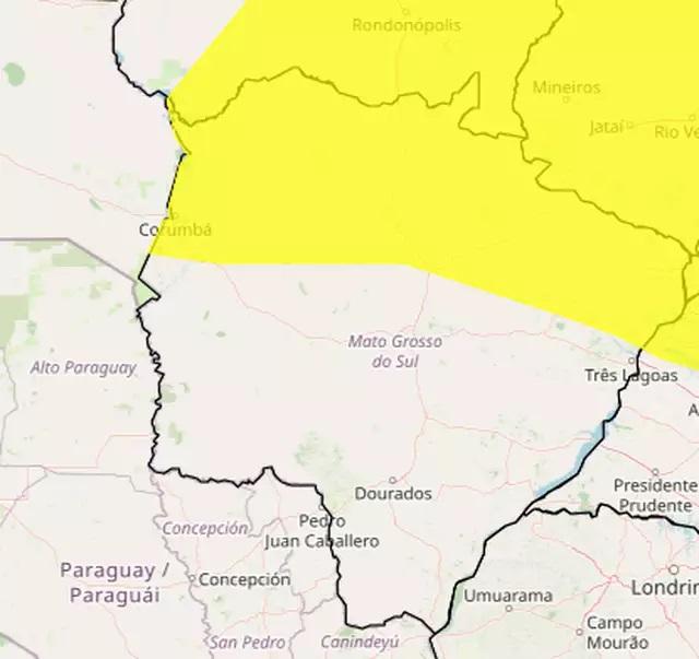 Alerta de temporal é renovado para Três Lagoas e outros 24 municípios de MS Alerta de temporal é renovado para Três Lagoas e outros 24 municípios de MS