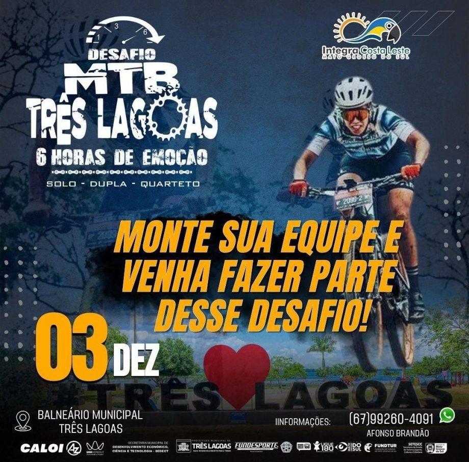 Balneário Municipal de Três Lagoas sedia neste final de semana o “Desafio de Mountain Bike