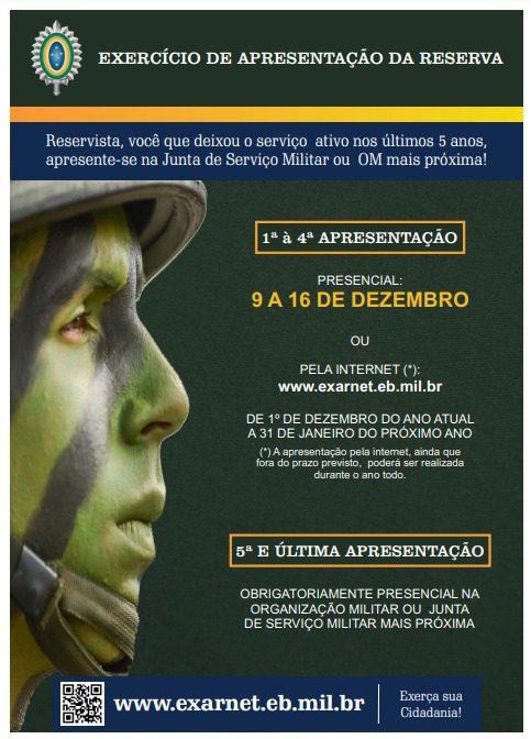Junta Militar de Três Lagoas convoca reservistas para o Exercício de Apresentação da Reserva Junta Militar de Três Lagoas convoca reservistas para o Exercício de Apresentação da Reserva
