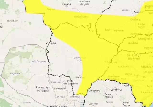 Chuva intensa pode atingir Três Lagoas e outros 57 municípios de MS 