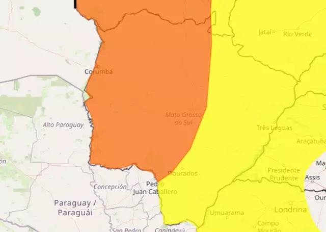 Meteorologia põe todo Mato Grosso do Sul em alerta para chuva intensa 