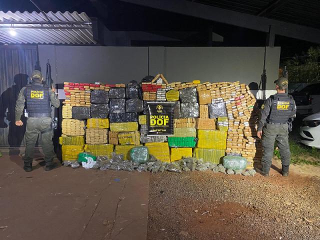 Polícia apreende carga milionária de drogas em entreposto na fronteira 