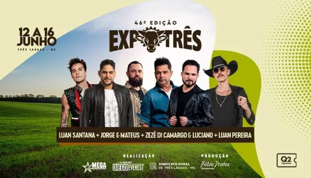 Expotrês receberá shows com entrada gratuita