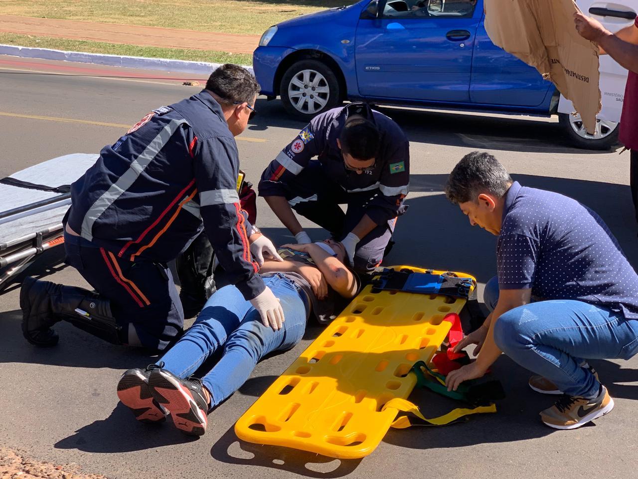 Exclusivo: Mulher fica ferida após ser atropelada na Lagoa Maior de Três Lagoas 