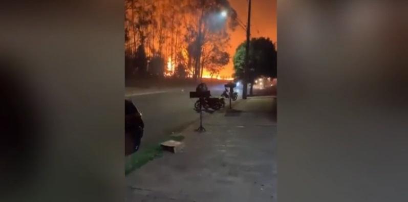 Incêndio em vegetação atinge área de mata nativa do Exército Incêndio em vegetação atinge área de mata nativa do Exército