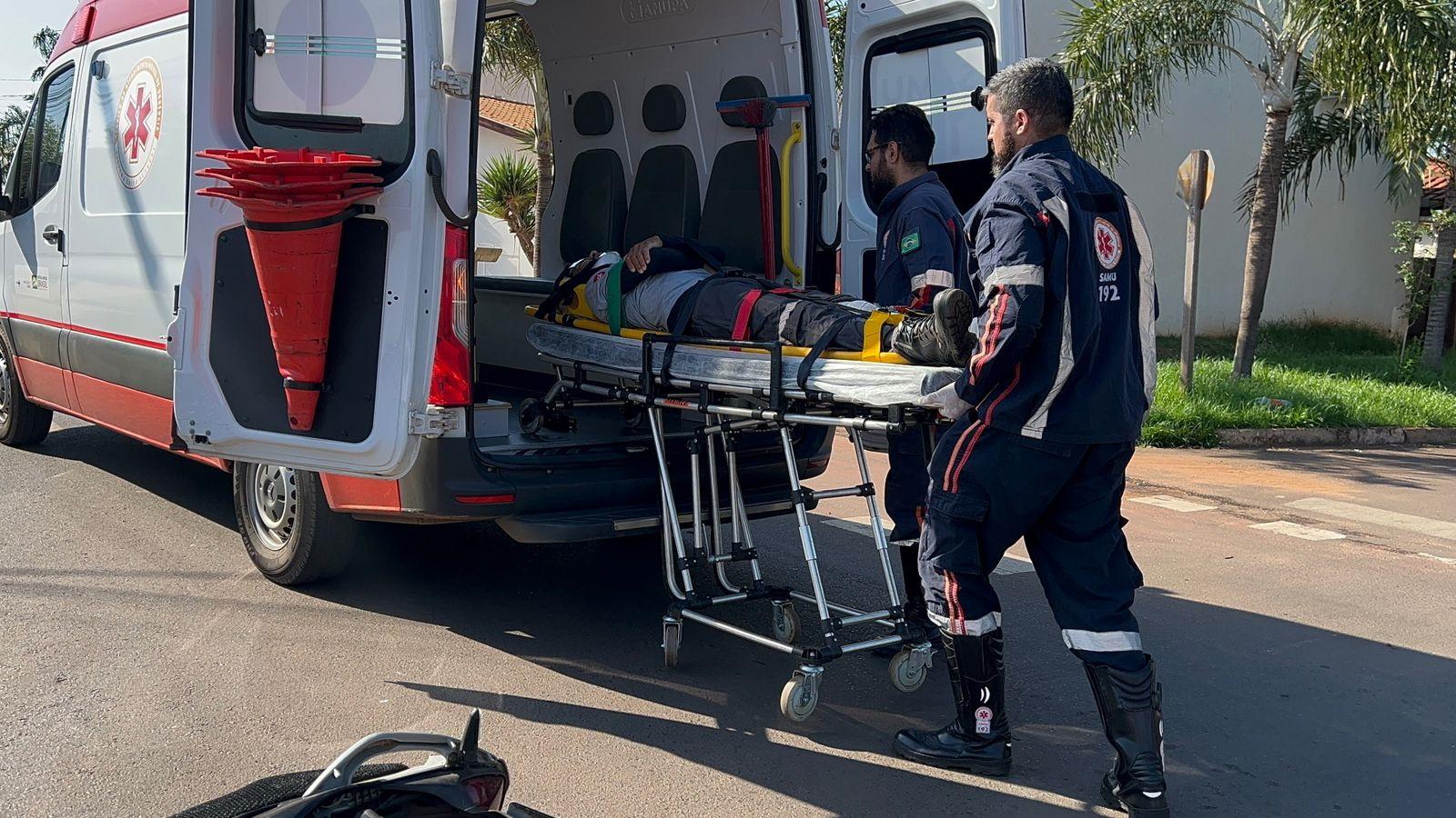 Acidente no Jardim Alvorada deixa motociclista ferido em Três Lagoas