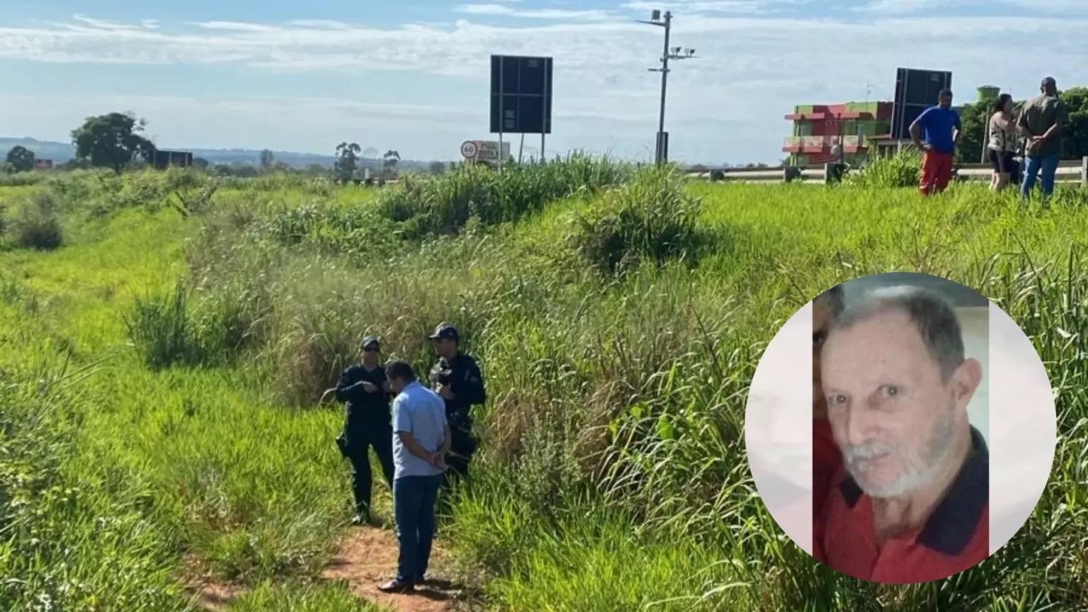 Desaparecido há dois dias, idoso é encontrado morto às margens de rodovia em Nova Andradina