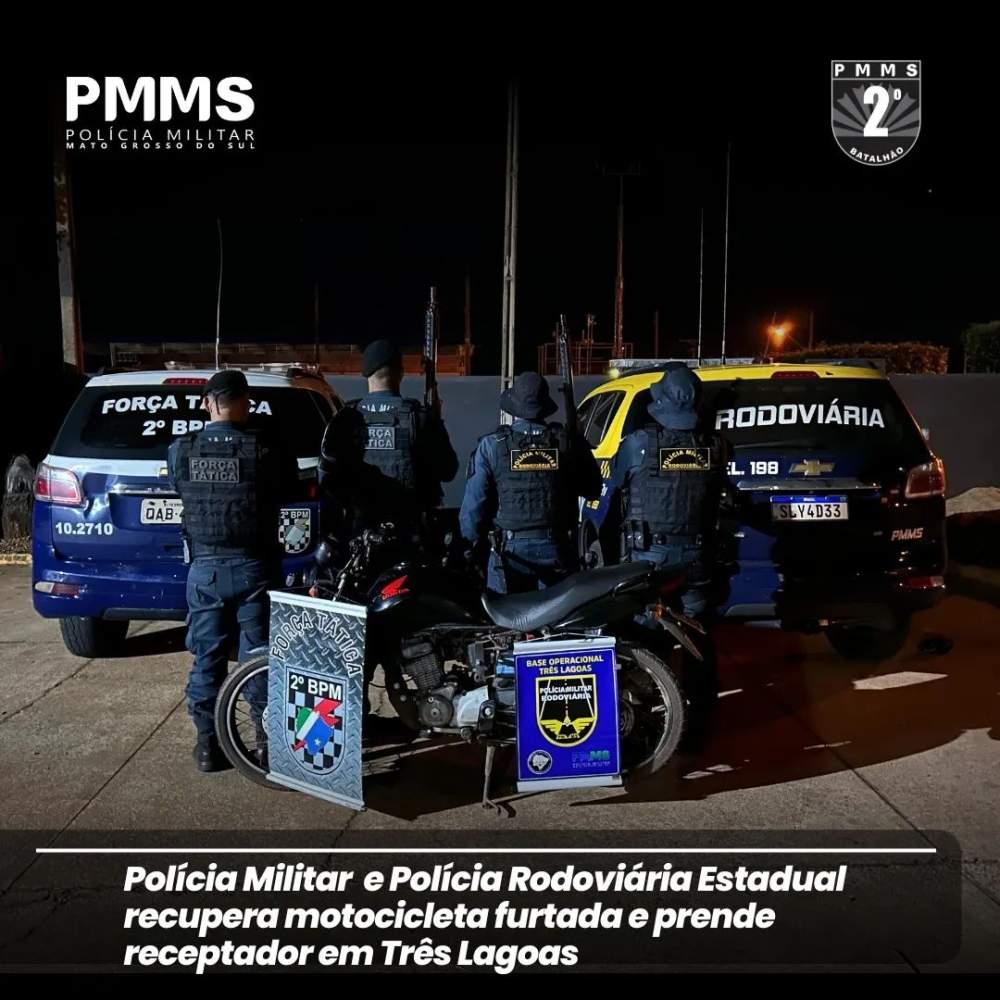 Polícia recupera motocicleta furtada e prende receptador em Três Lagoas