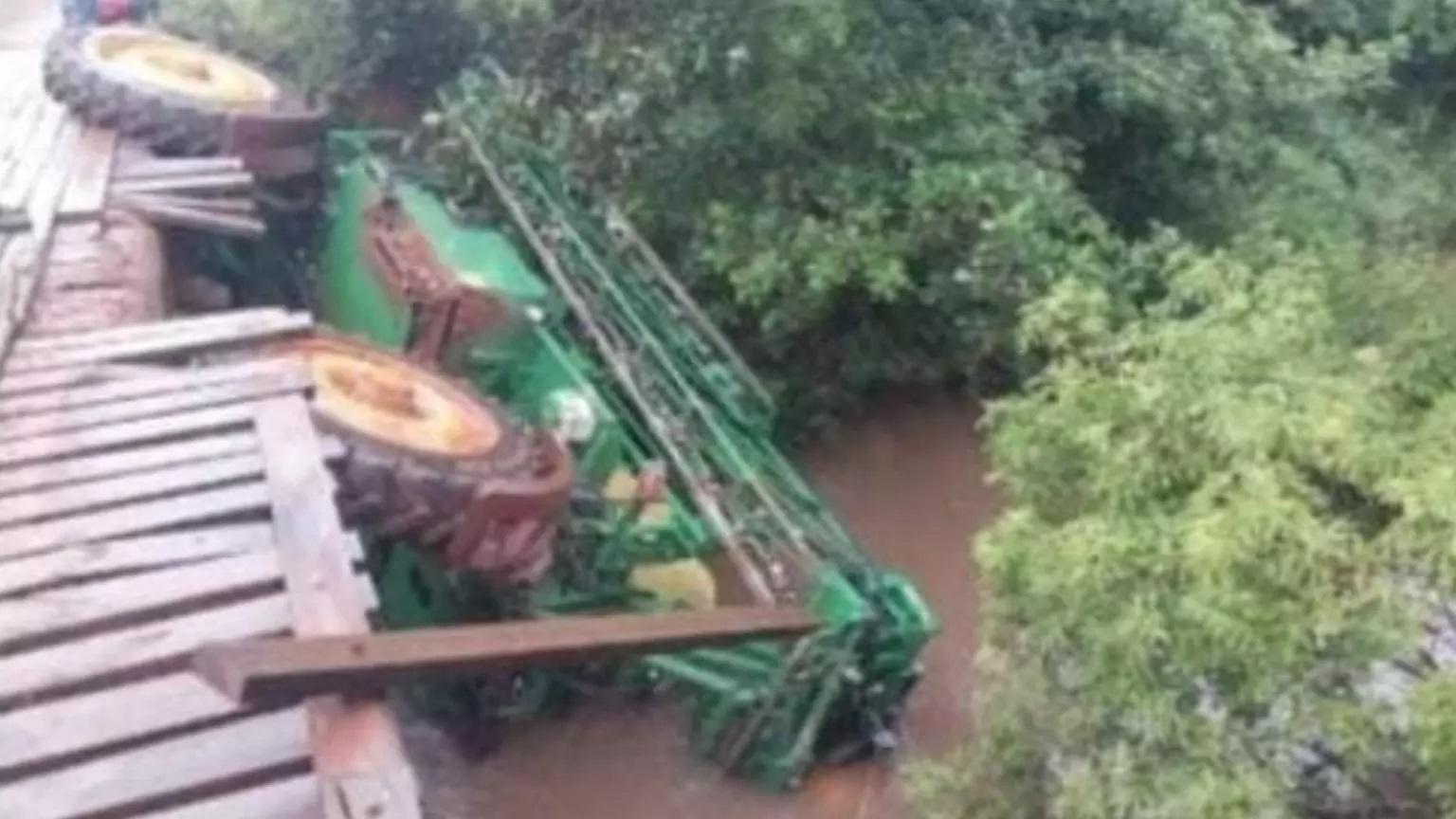 Funcionário de usina fica ferido após trator cair em rio em Nova Alvorada do Sul