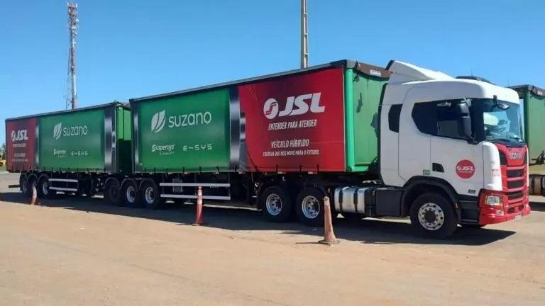 Suzano inicia testes de caminhão bitrem movido com o auxílio de um eixo elétrico em Três Lagoas