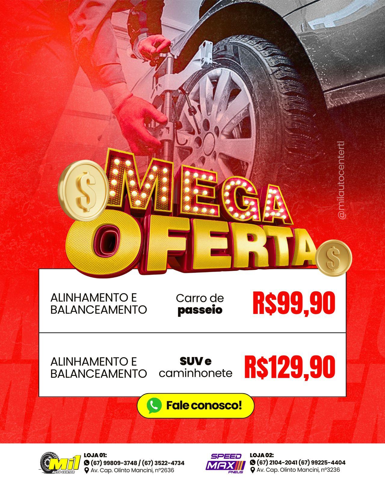 Promoção imperdível na Mil Pneus! Abril chegou com descontos especiais. Fale que viu este início e ganhe um super desconto em todos os serviços