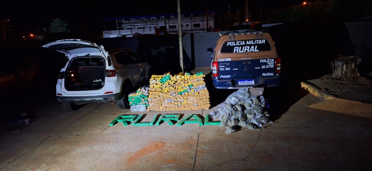 Patrulha Rural apreende adolescente flagrado com carro roubado com droga em Três Lagoas