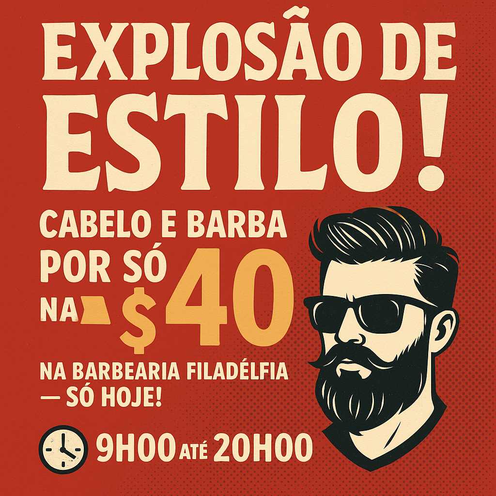 A promoção continua: Barba e cabelo na segunda maluca por apenas R$ 40,00