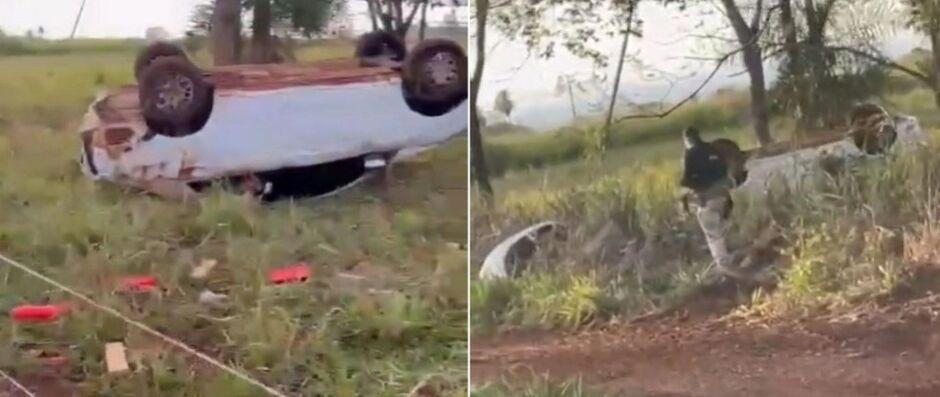 Com maconha até as tampas, carro é encontrado capotado na BR-376, em Ivinhema Com maconha até as tampas, carro é encontrado capotado na BR-376, em Ivinhema