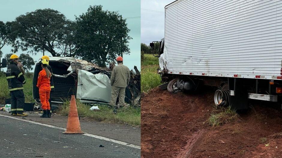 Motorista morre preso às ferragens após batida com caminhão na BR-262 Motorista morre preso às ferragens após batida com caminhão na BR-262