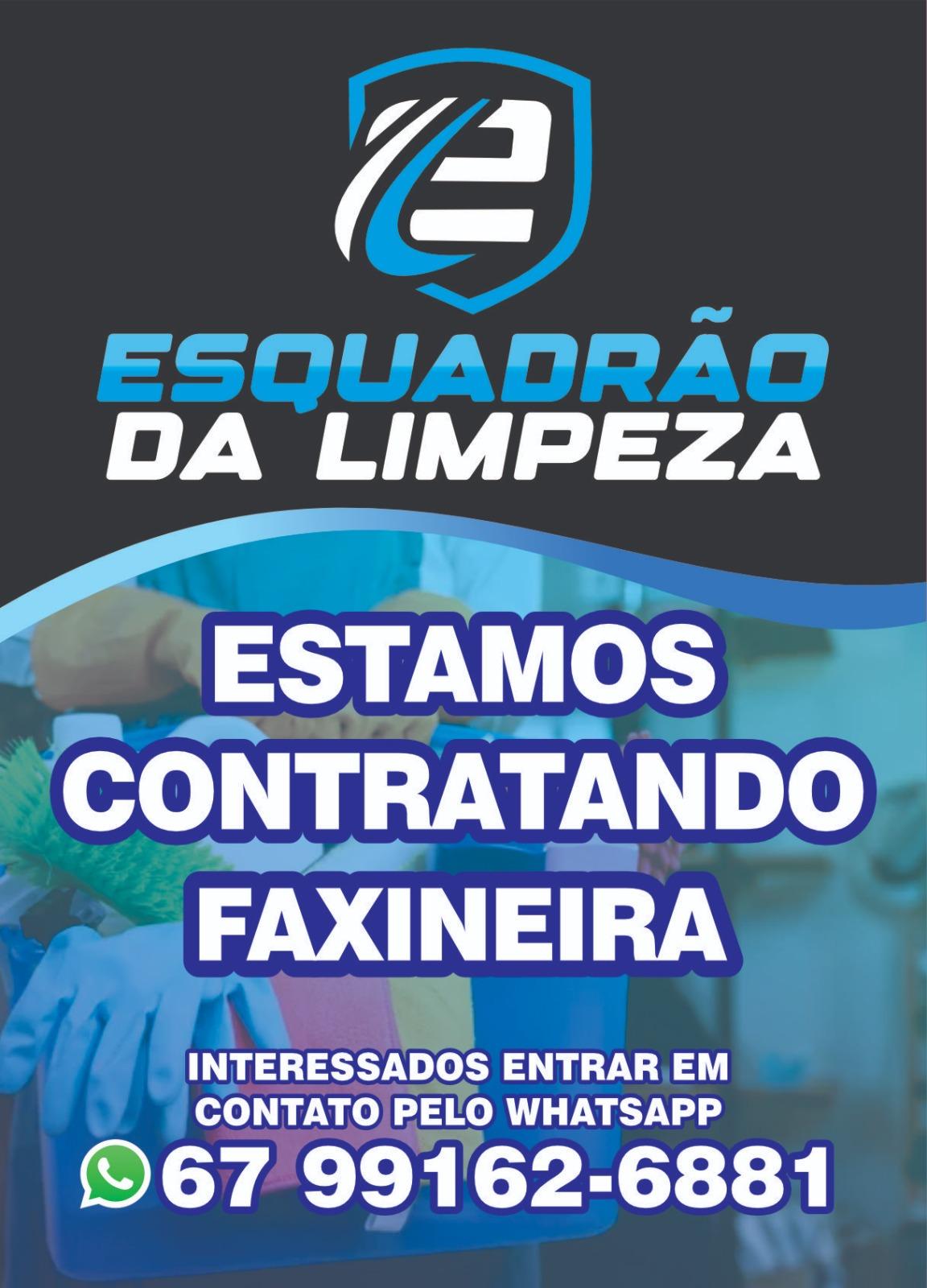 Esquadrão da Limpeza está contratando novas faxineiras em Três Lagoas Esquadrão da Limpeza está contratando novas faxineiras em Três Lagoas