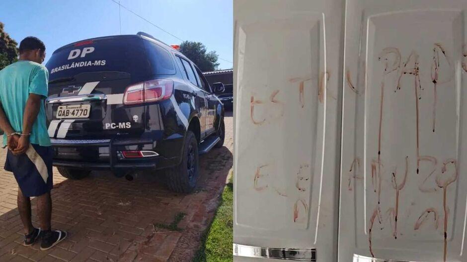 Foragido que escreveu 'estuprador' com sangue da vítima é preso em Brasilândia-MS  