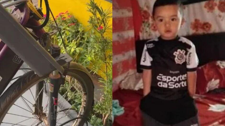 Mãe caiu sobre o filho de 2 anos após roda de bicicleta travar em Guia Lopes  
