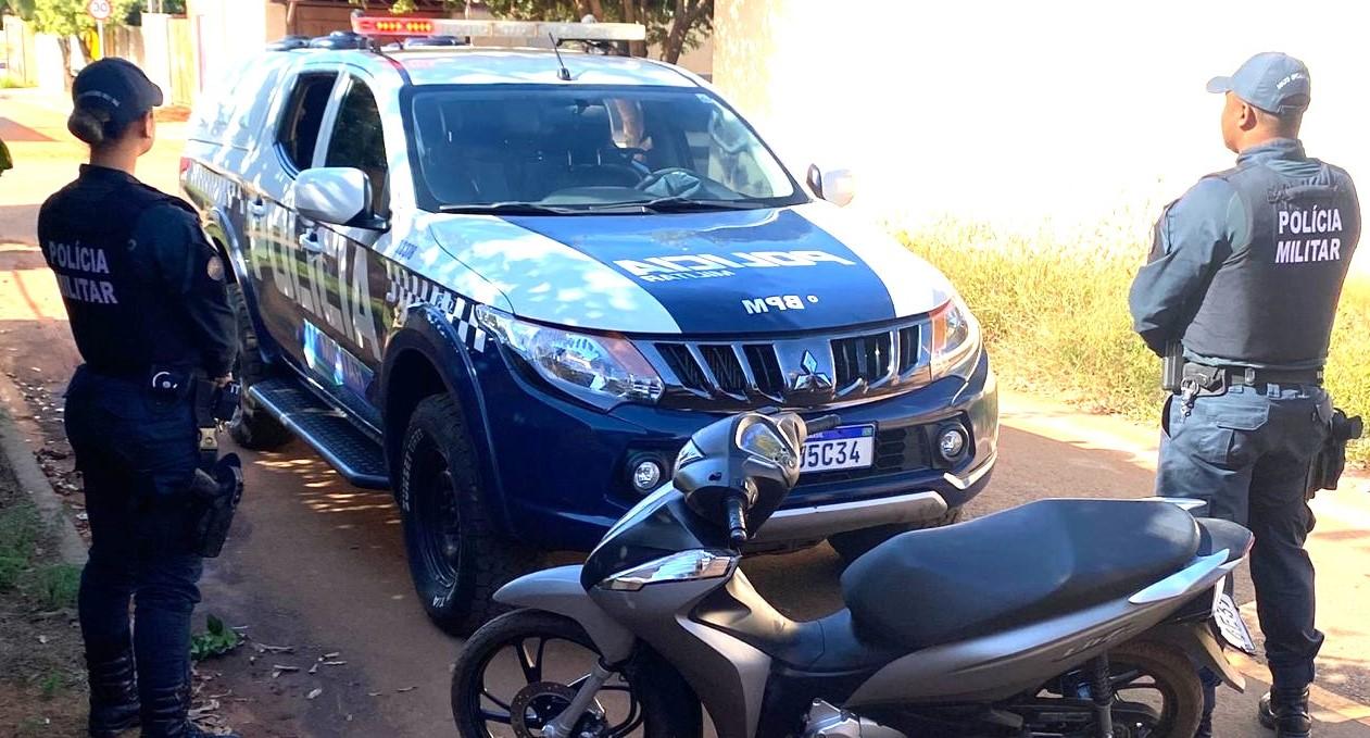Polícia Militar recupera moto furtada um dia após o crime em bairro de Três Lagoas 
