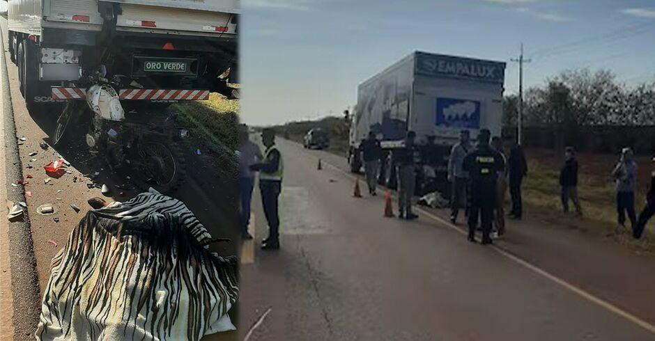 Sem capacete e em alta velocidade, motociclista morre ao bater em caminhão estacionado na fronteira 