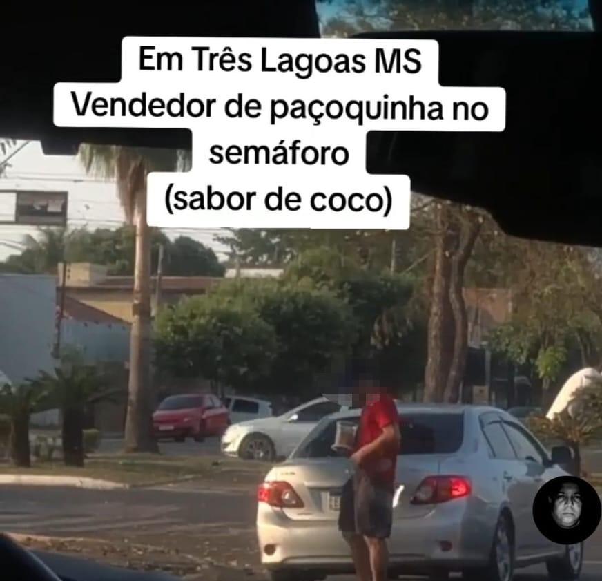 “Paçoquinha com sabor de coco”: Vendedor de rua em Três Lagoas vira meme após gravação de vídeo “Paçoquinha com sabor de coco”: Vendedor de rua em Três Lagoas vira meme após gravação de vídeo