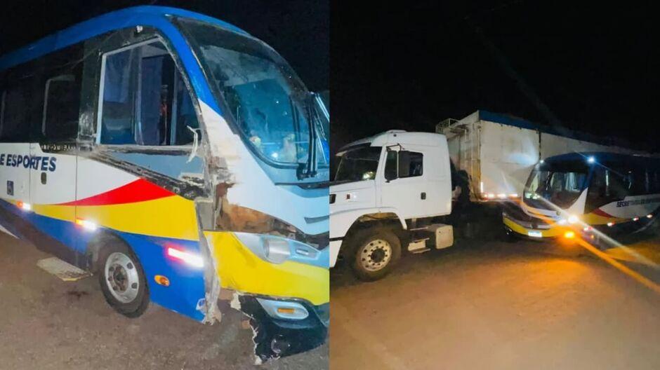 Ônibus que saiu de Três Lagoas com atletas se envolve em acidente na BR-262