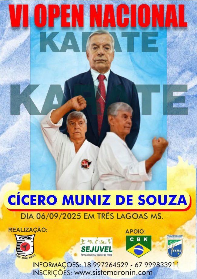 Três Lagoas será palco do VI Open Nacional de Karatê “Cícero Muniz de Souza”