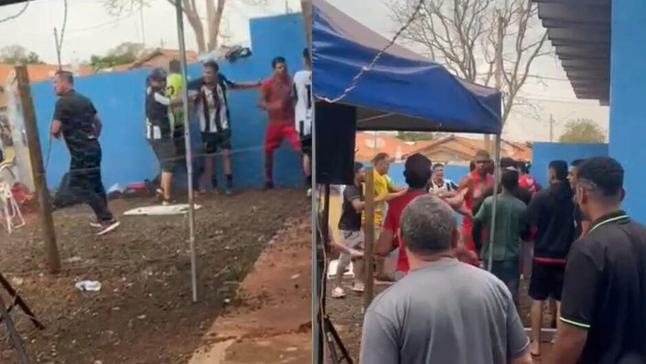 Jogo de futebol da Liga Terrão termina em pancadaria em Jaraguari 
