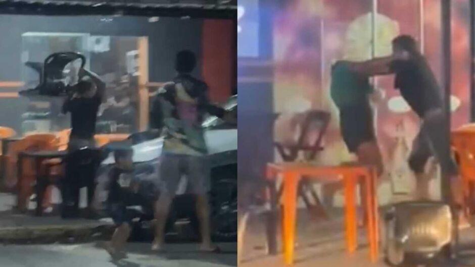 Briga entre irmãos termina com garrafadas, cadeiradas e mulher desmaiada em Jardim  