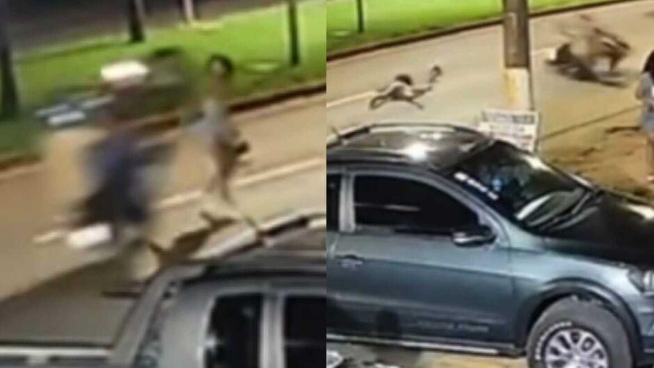 Jovem é atropelada por homem empinando moto em Sidrolândia e socorrida em estado grave 