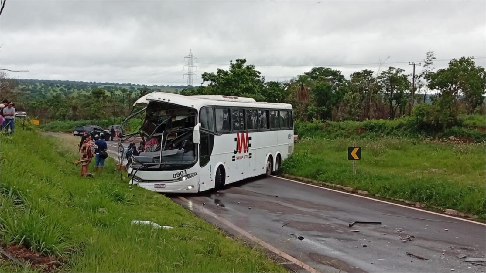 Acidente entre ônibus e caminhão deixa um morto na BR-262 em MS