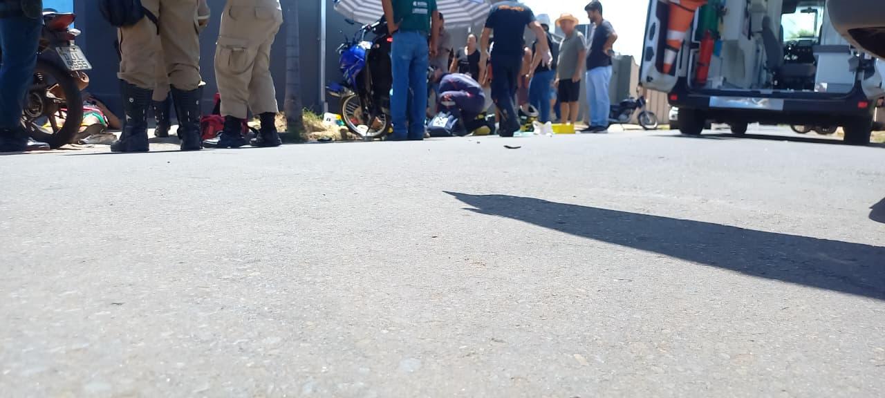Acidente entre duas motos deixa dois homens em estado grave no bairro Ipacaraí, em Três Lagoas