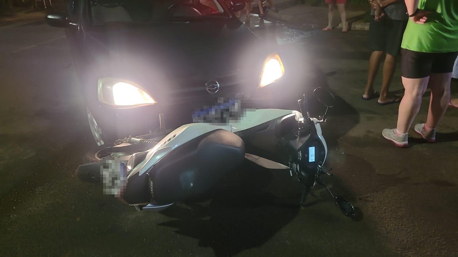 Mais um acidente de trânsito entre carro e moto fecha a noite de 5º feira em Três Lagoas 