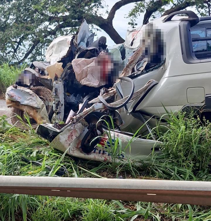 Tragédia na MS-240: colisão entre carreta e picape deixa dois mortos e um ferido entre Paranaíba e Inocência