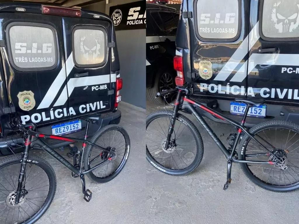 Imagens de câmeras de segurança ajudam a polícia para recuperar bicicleta e identifica receptador em Três Lagoas