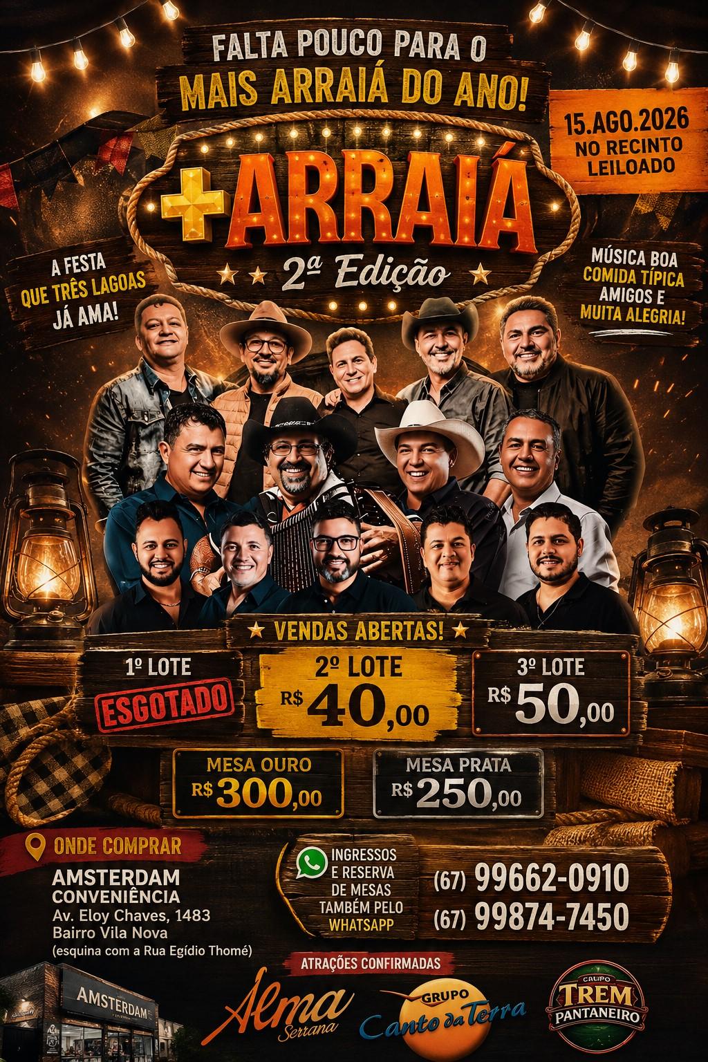 Faltam poucos dias: 2º edição do + Arraiá 2026 promete parar Três Lagoas no dia 15 de agosto Faltam poucos dias: 2º edição do + Arraiá 2026 promete parar Três Lagoas no dia 15 de agosto
