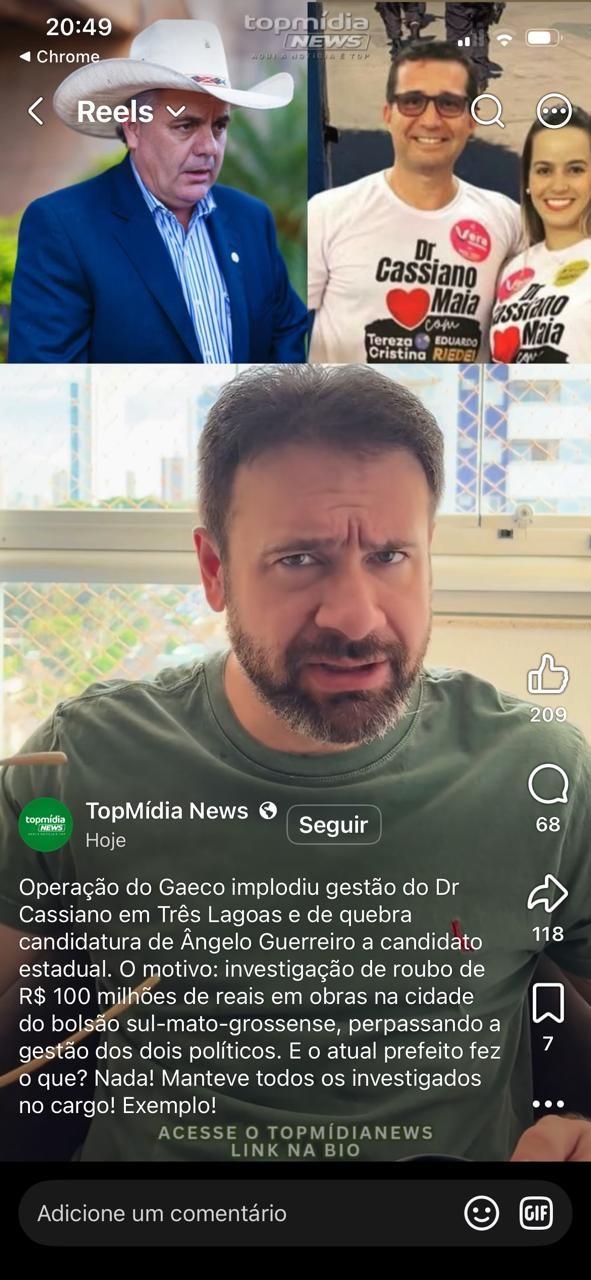“Tá tudo bem, tá tudo ok?”: vídeo que circula em MS coloca gestão Cassiano Maia no centro de nova polêmica sobre operação do GAECO em Três Lagoas “Tá tudo bem, tá tudo ok?”: vídeo que circula em MS coloca gestão Cassiano Maia no centro de nova polêmica sobre operação do GAECO em Três Lagoas