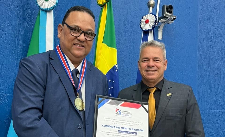 Da luta desde a infância ao reconhecimento na advocacia: Dr. Geison Lima é homenageado em Três Lagoas