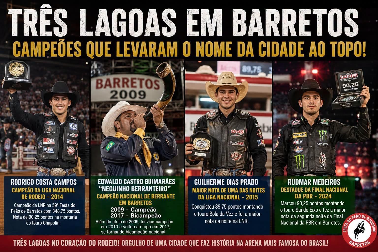 TRÊS LAGOAS NA ARENA DE BARRETOS: Cidade já teve campeão nos touros e até bicampeão nacional no berrante